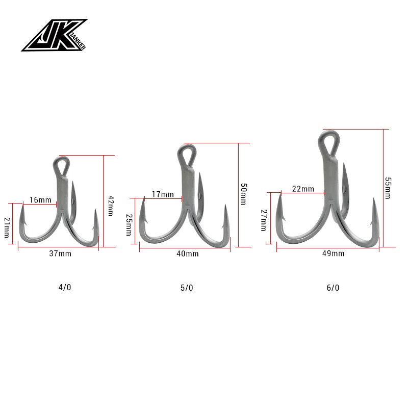Jk GT-R77 4/0 5/0 6/0 Dreggen Vissen 7X Sterke Triple Vishaken Tee Haak Doos Dreg Zeevisserij accessoires