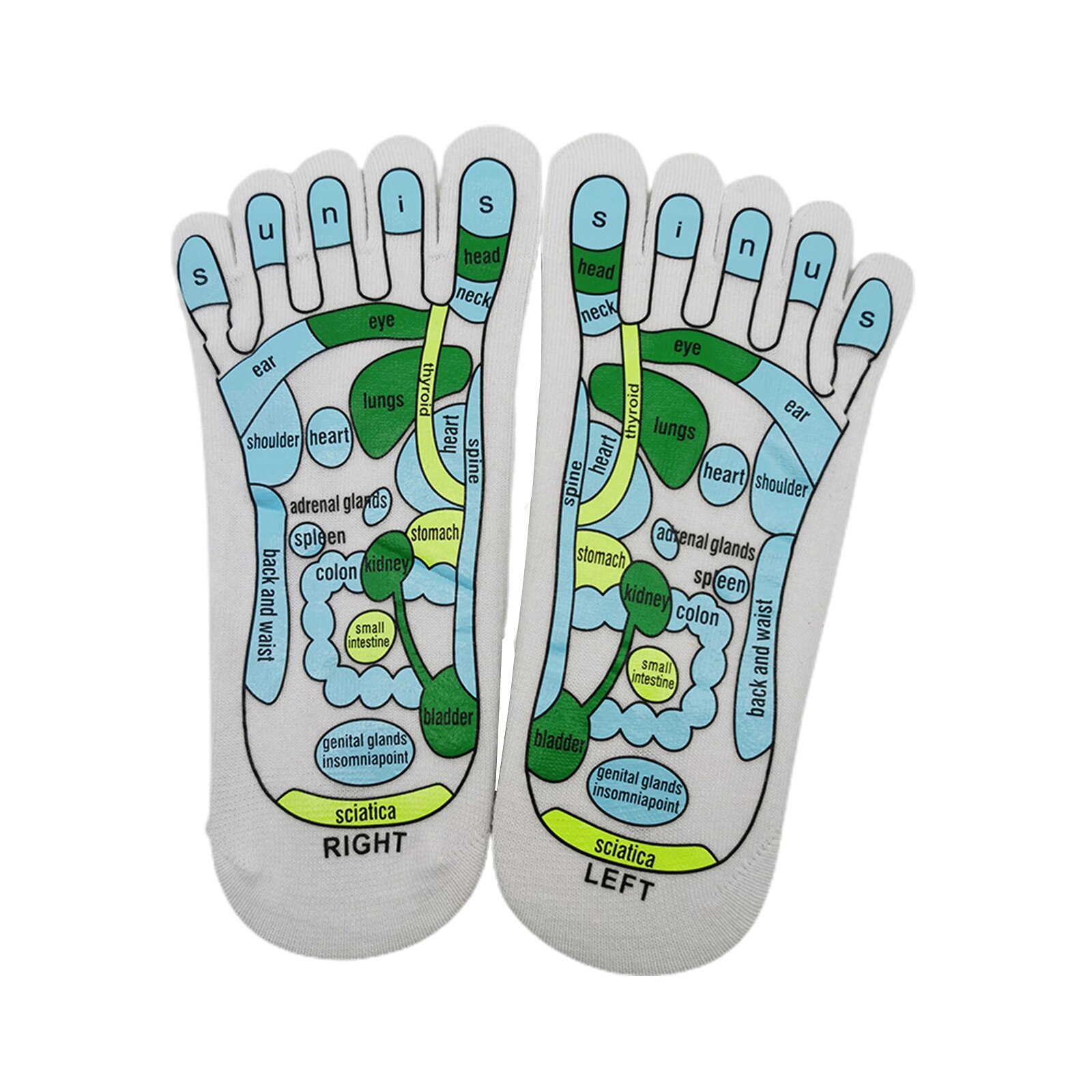 Chaussettes acupression réflexologie, Massage des pieds, zone de réflexion, avec bâton de Massage, Zones marquées: Default Title