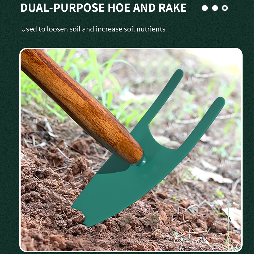 43*20cm Double Side Pickaxe Wooden Handle Hoe Garden Tools Hand Climbing Tools for Gardening 45 Carbon Steel