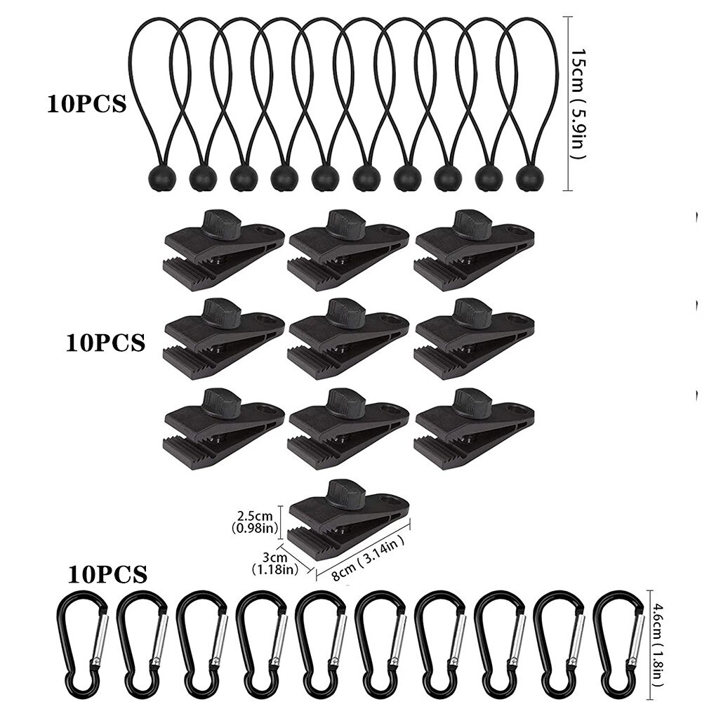 Clip per teloni da esterno moschettone tenda da sole tenda a baldacchino morsetto Clip fibbia cavo elastico Clip morsetti per corda antivento stringere gli accessori: H