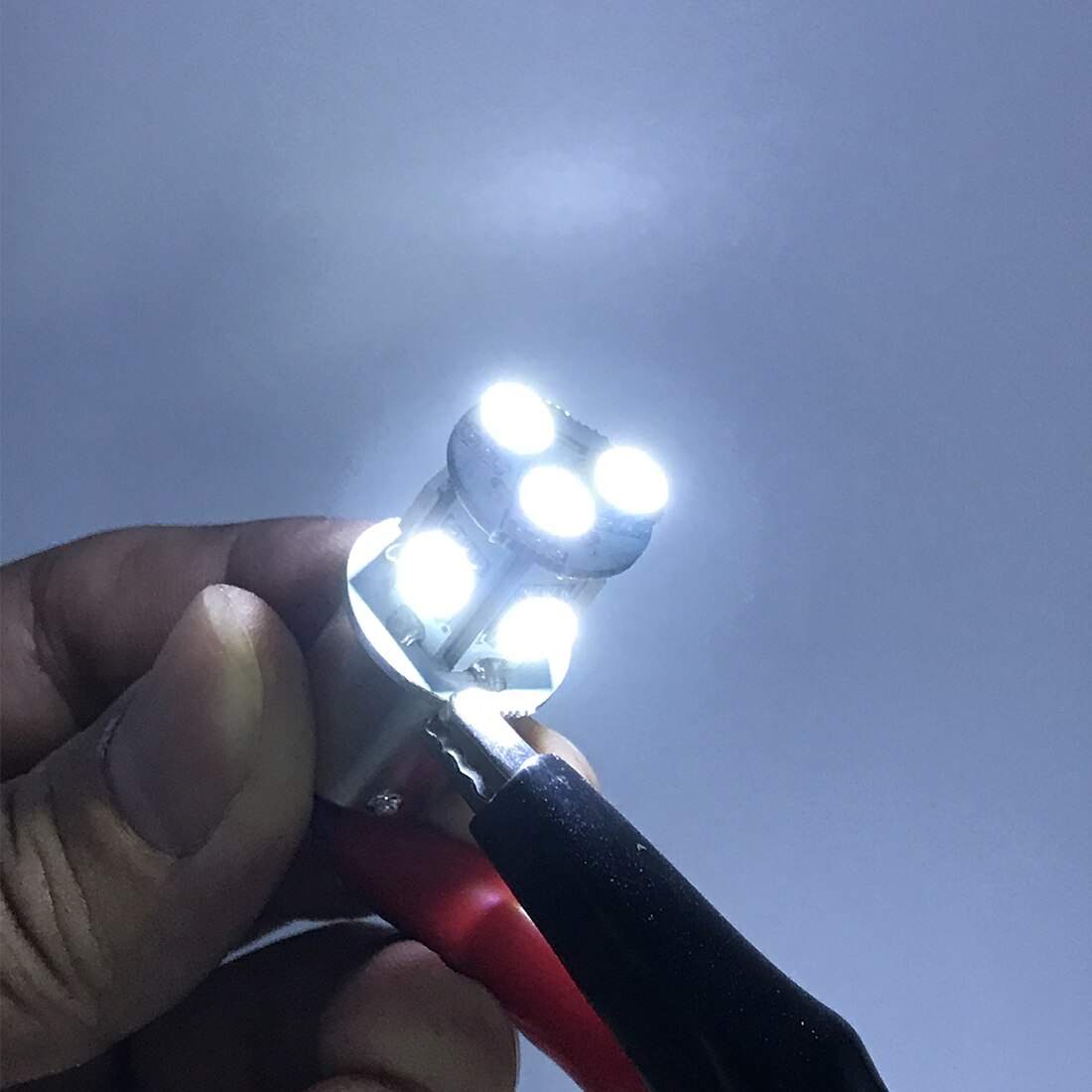 2 Pcs BA15S R5W 1156 5050 8SMD Led Auto Led Turn Parking Signaal Lichten Rem Achterlichten Auto Achter Reverse lampen Dc 12V: Cold White