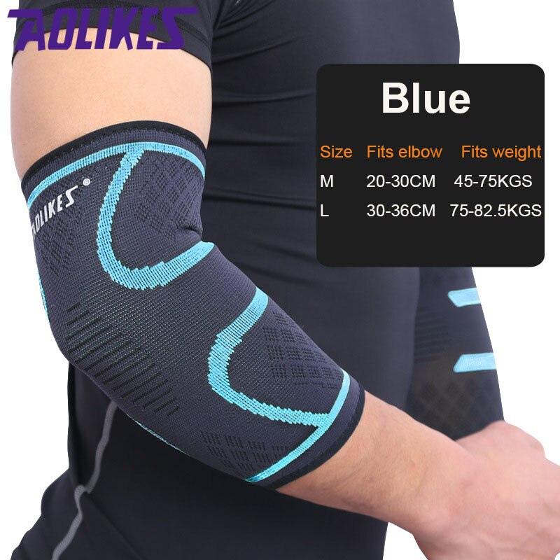 Aolikes 1 stuks elleboogondersteuning elastische gym sport elleboogbeschermende pad absorbeert zweet sport basketbal arm mouw elleboogbrace