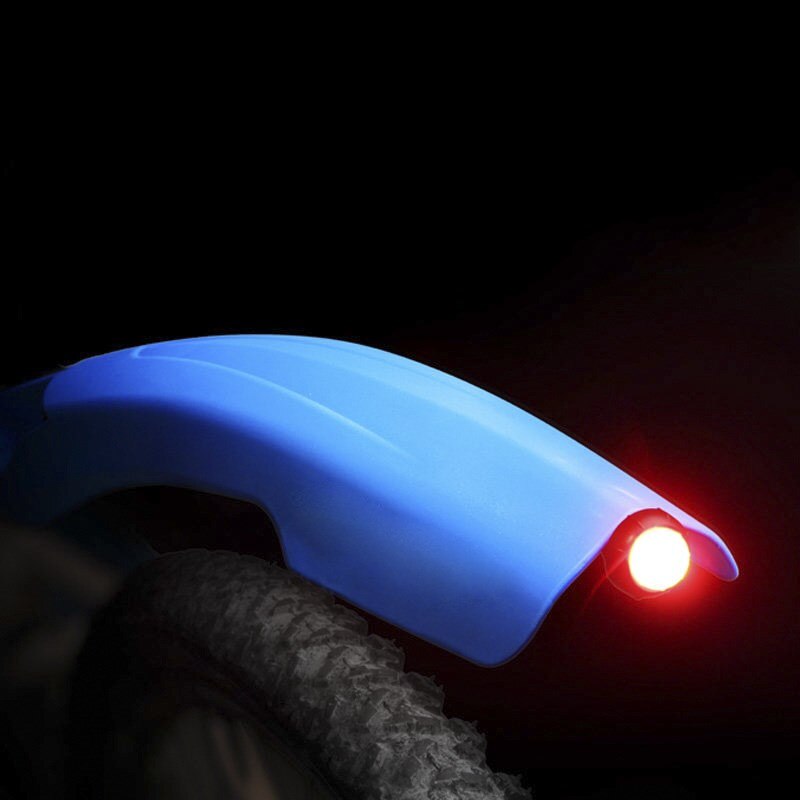 Guardabarros para bicicleta con luz trasera LED, ajustable, 5 colores, fácil de instalar