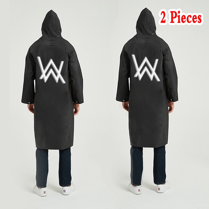 2 Pieces Women RAINCOAT Men Rain Coat Impermeable mujer para lluvia RAIN jacket Capa de chuva Poncho Waterproof Rain Suit: 2Pieces-Black-LOGO