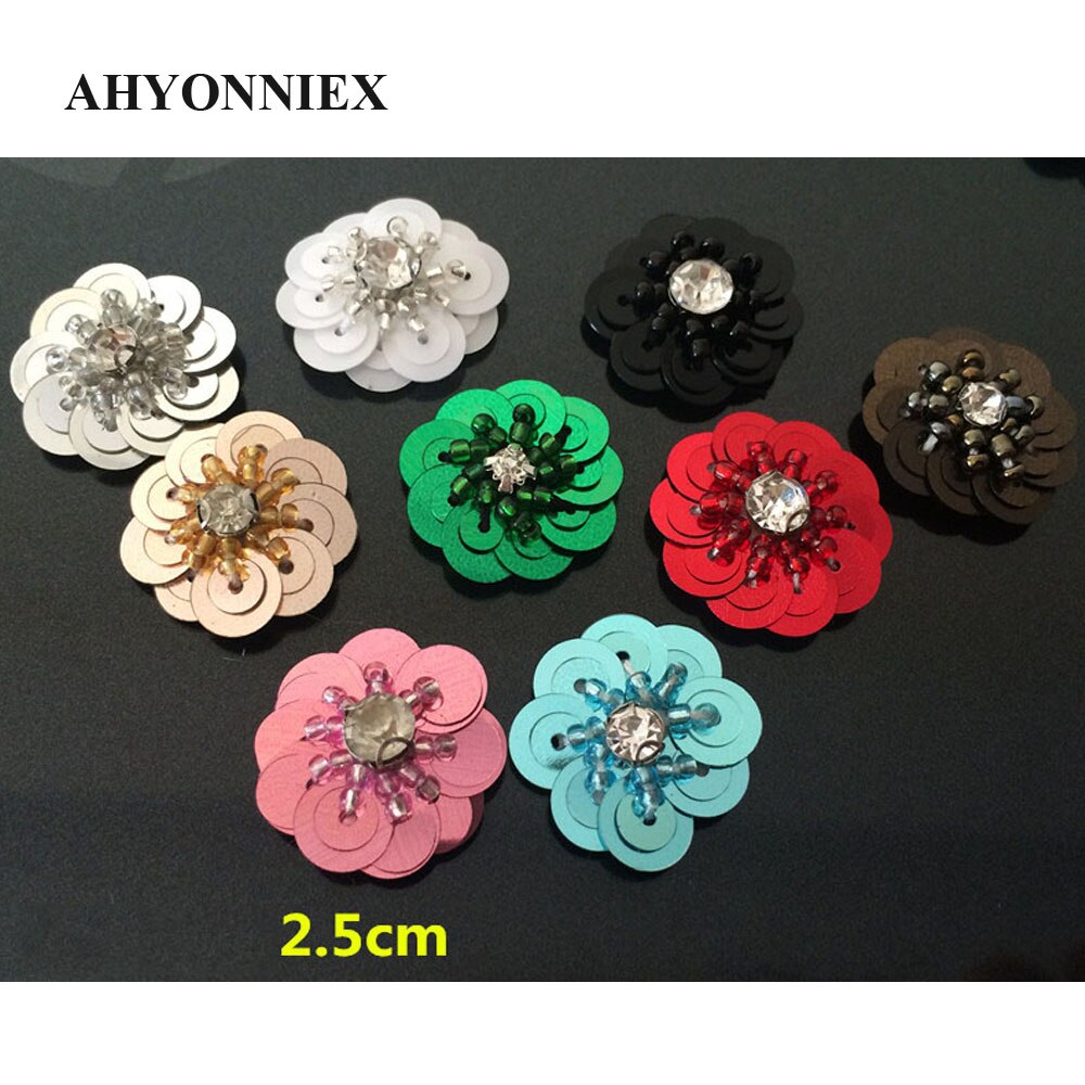10 Teile/los Pailletten Blumen Patches Nähen Auf Perlen Applique Kleidung DIY Schuhe Taschen Zubehör