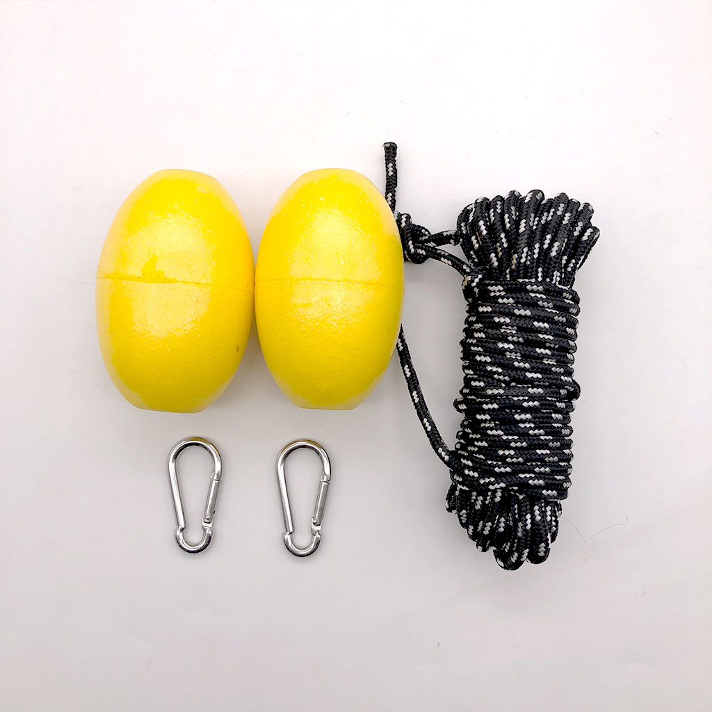 9m Kayak Tow Rope Boating Sailing Throw Anchor Line Cord Dual Floats Clips Drifting with Accessories