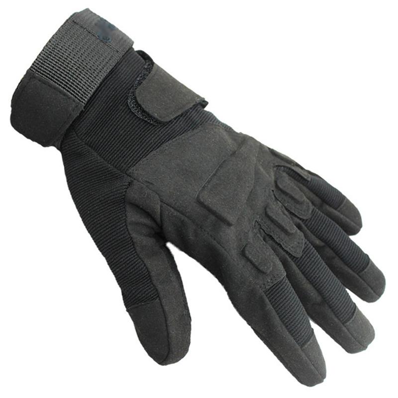 Unisexe doigt complet gants coupe-vent épaississement confortable extérieur gants cyclisme moto randonnée Camping: Black / M