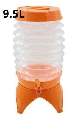 3.5L/5.5L/7.5L Outdoor Waterzakken Opvouwbare Draagbare Drinken Kamp Koken Picknick Bbq Water Container Bag Carrier Auto water Tank: orange-9.5L