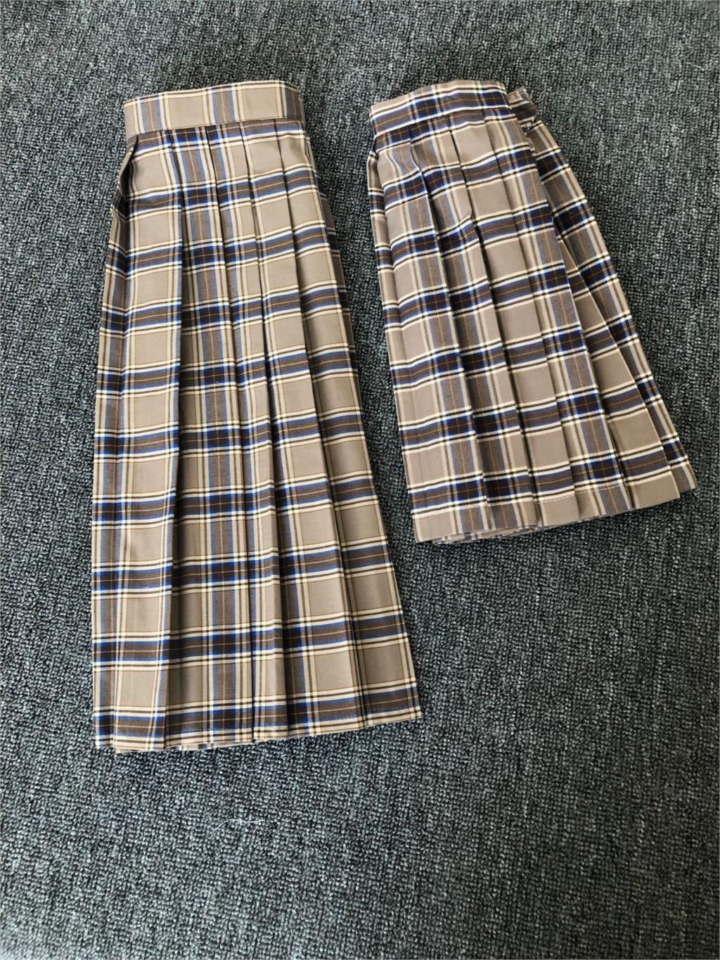 School Dresses Japanese College Middle School Uniform For Girls Jk Uniforms Lady Sailor Suit Tea Brown Color Plaid Pleated Skirt