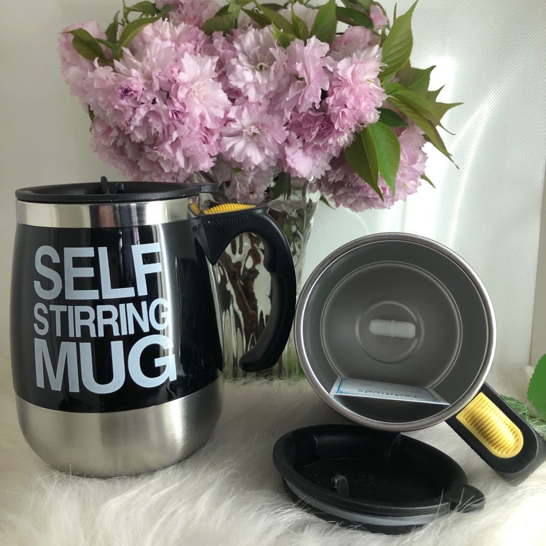 Tasse de agitation automatique de tasse isolée par Double de tasse thermique d'acier inoxydable de 450ml pour la force magnétique de tasse d'agitation d'individu de lait de café: black Capsule