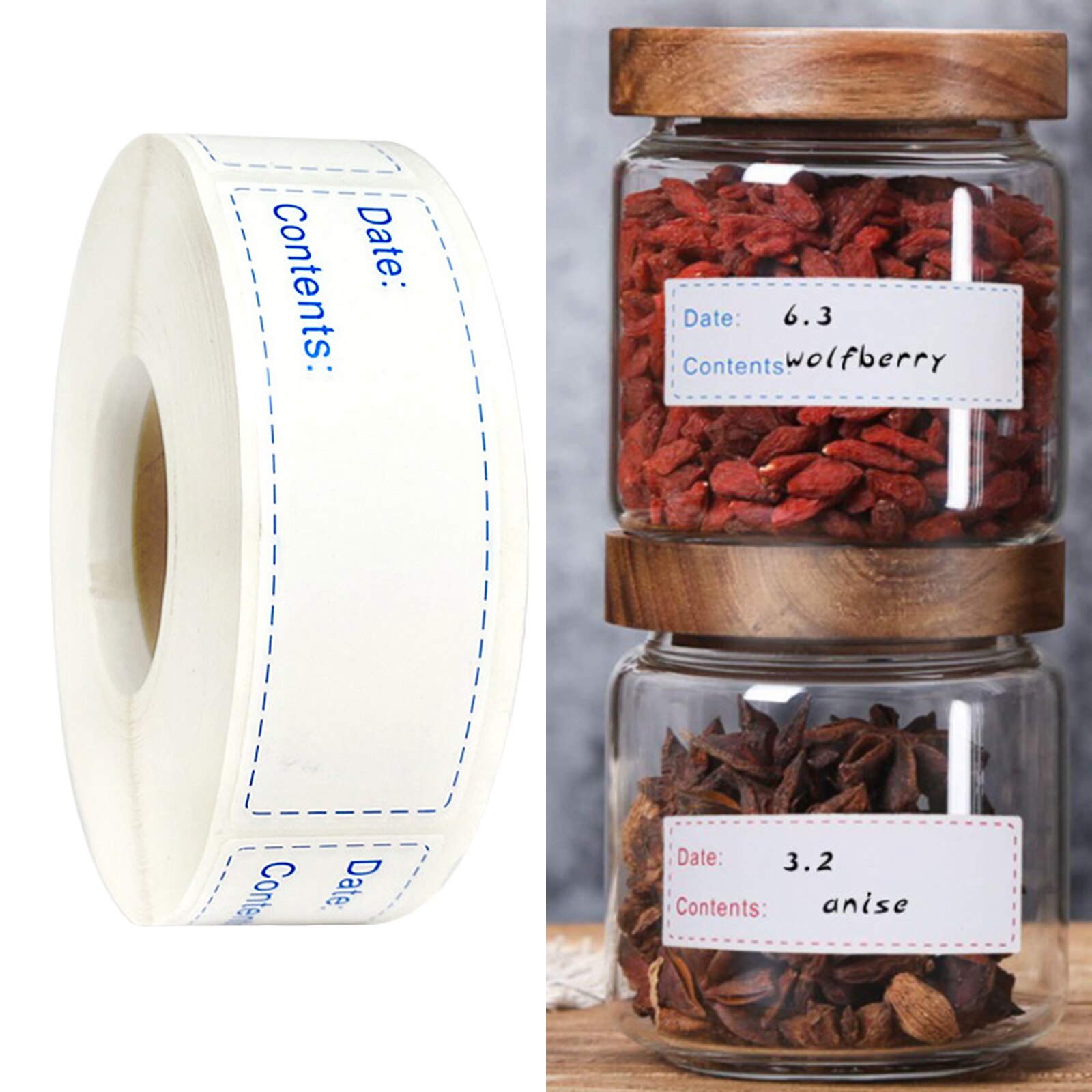 Waterproof Storage Labels Sticky Blank Freezer Label Stickers Market Tape: Blue 600pcs