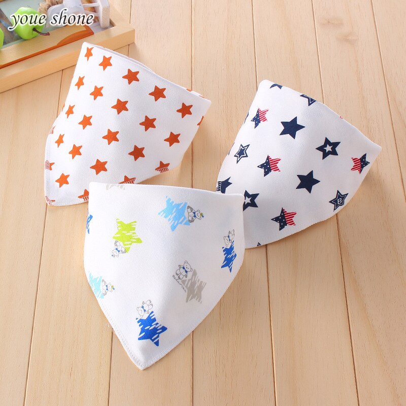 Dubbele Lagen Katoenen Baby Bandana Slabbetjes Burp Doeken Mooie Cartoon Dier Ster Beby Kids Dribble