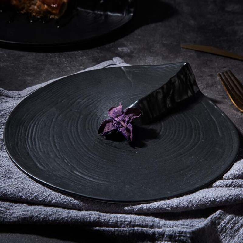 2 størrelse service keramisk fad tallerken uregelmæssigt porcelæn køkkenbord moderne europæisk dekorativ dessert bøf bakke