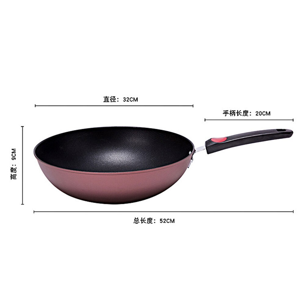 Koekenpan High-end Home non-stick 32cm Houten Handvat Traditionele Wok Super kosteneffectieve Scrambled eieren Pan-gratis Pan Wok Pannen