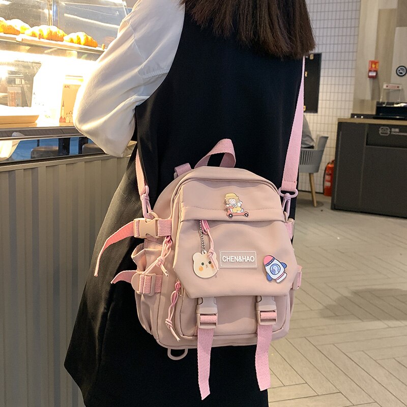 Zaino da donna piccolo zaino da scuola per ragazze impermeabile in nylon moda giapponese casual borsa da ragazza femminile mini