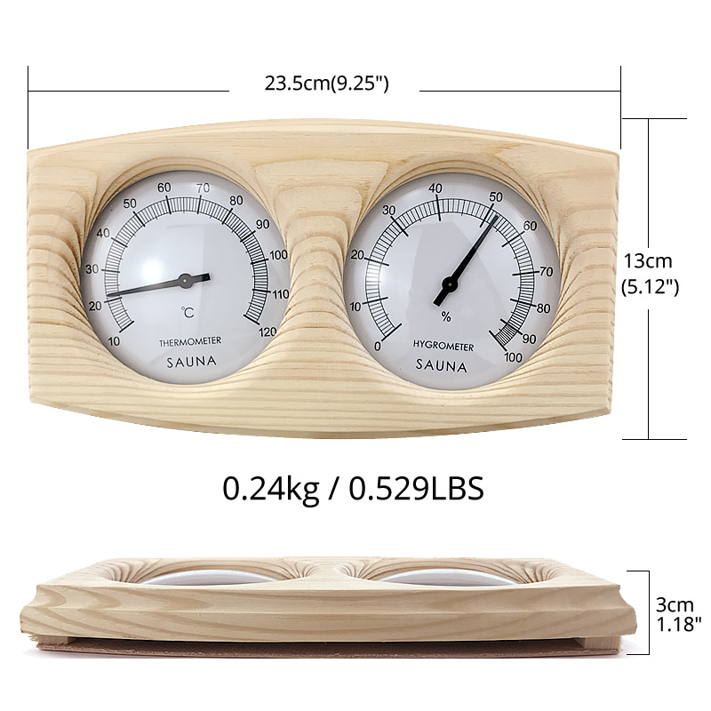 Sauna-Thermometer Humidity-Temperature-Measurement Dial Indoor-Room-Accessory Wood