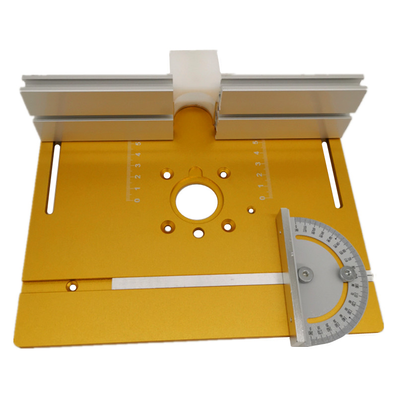 luminum Router Table Insert Plate W/Miter Gauge For Woodworking Benches Table Saw Multifunctional Trimmer Engraving Machine