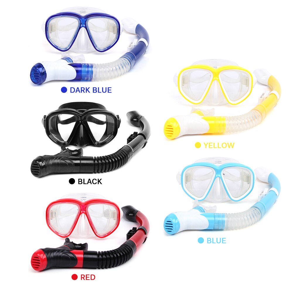 Snorkeling Goggles Snorkel Set Anti-Fog Tempered Glass Scuba Snorkeling Mask Gear Scuba Diving Masks Pool Equipment