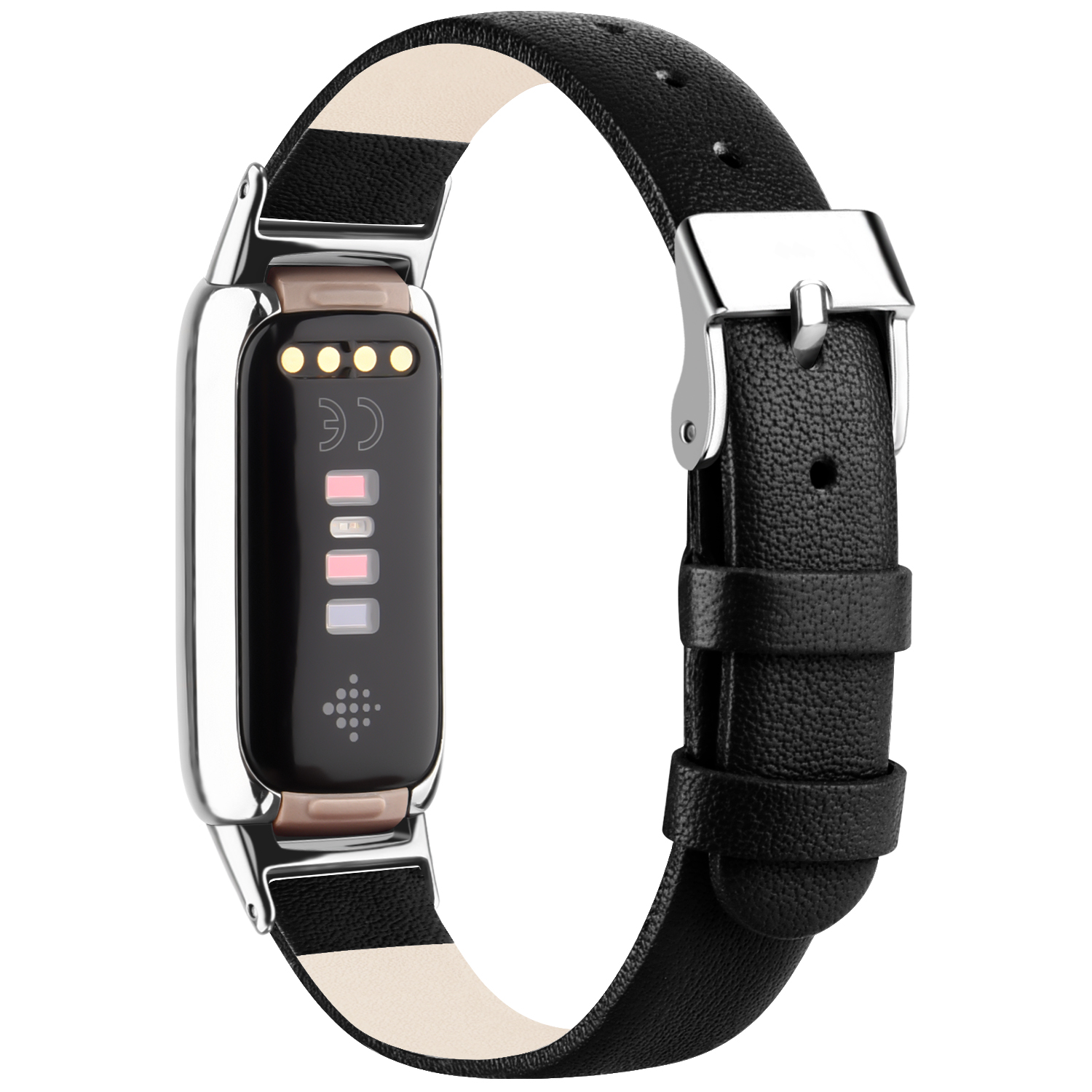 Til fitbit luxe-rem ekte lærrem justerbar klokkereim erstatningsarmbånd til fitbit luxe-armbånd armbånd korrea: Blårosa