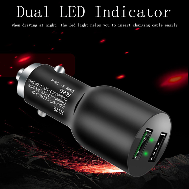 Dual USB Warp Car Charger 5V/6A Dash Charger For Oneplus 7T Pro/7T/7/7 Pro / 6T/6/5T/5/3T/3 Fast Car Charging Car Charger