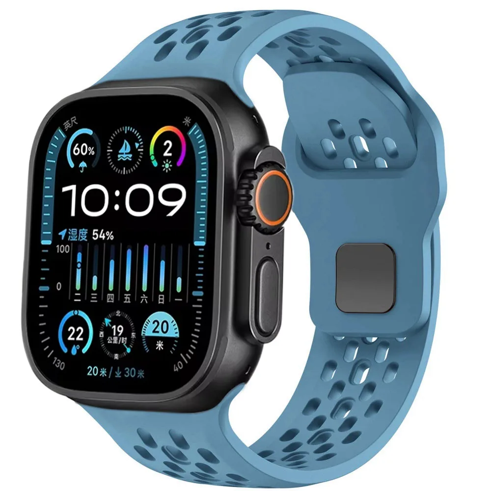 Sports silikonerem til apple watch band 46mm 45mm 44mm 42mm 49mm 41mm 40mm armbånd iwatch serie 10 ultra 9 8 7 6 5 4 se
