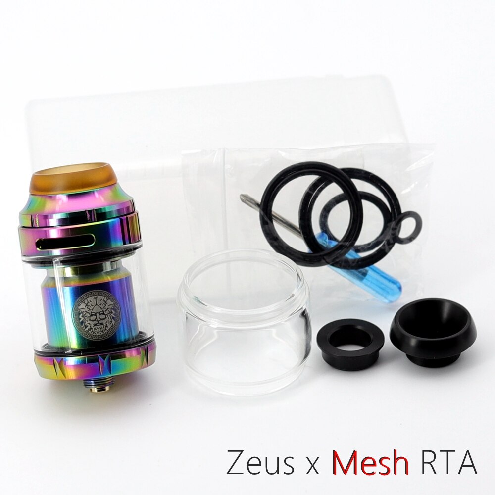 25mm Zeus X RTA 3.5ml 4.5ml Base Zeus x mesh RTA tank Deck Electronic cigarette Mods Dual Coil Vape Tank RTA Vaper atomizer: Rainbow Mesh RTA