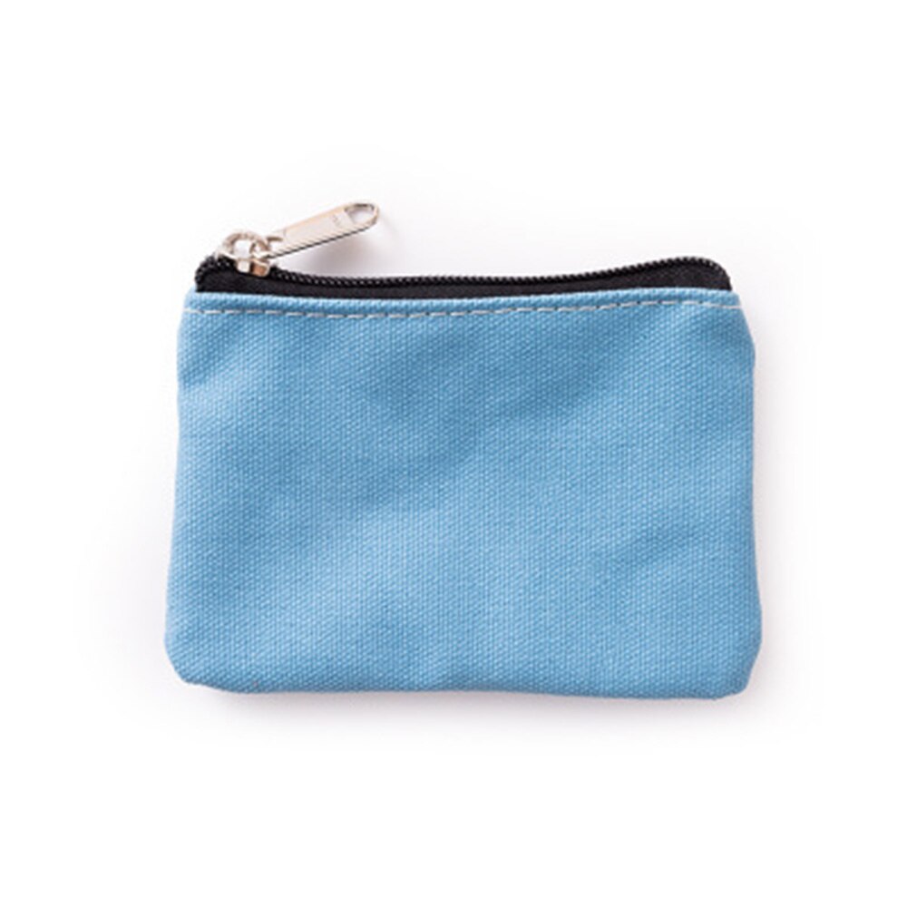 Small Canvas Zipper Pouches Cotton Cosmetic Bags Makeup Bags Cotton Canvas Coin Purse: blue