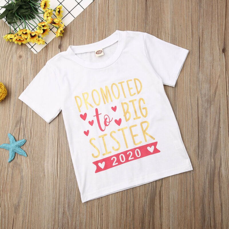 Pudcoco Baby Kids Baby Girls Toddler To be Big Sister' Short Sleeve T-shirt Clothes Top