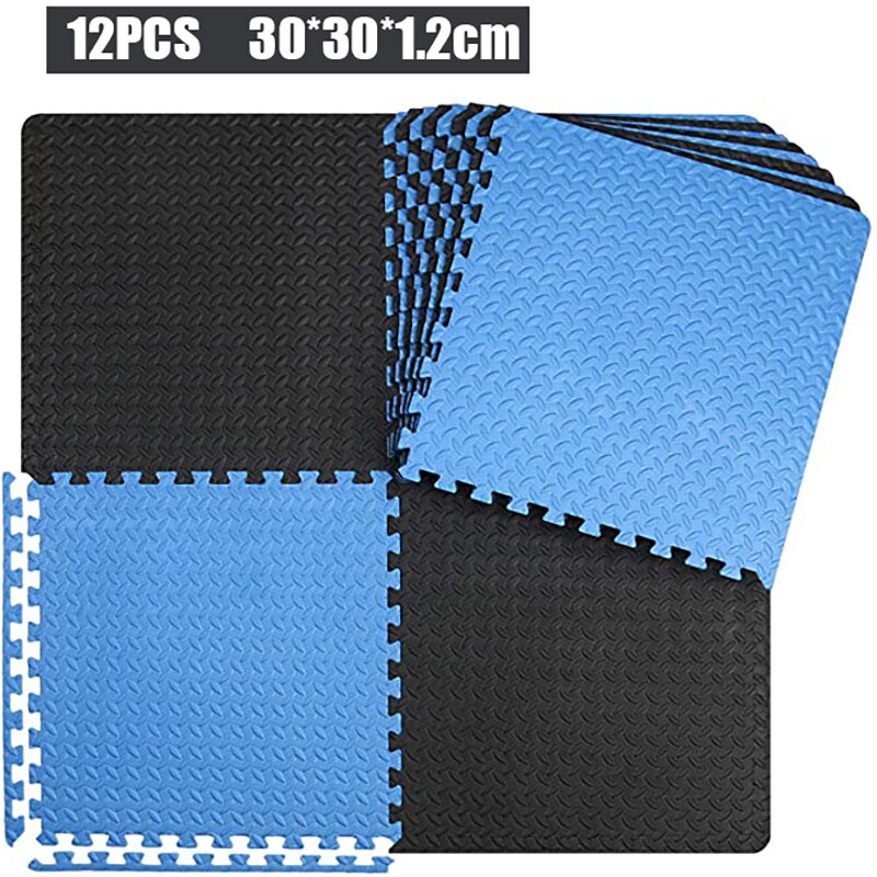 Alfombrillas de goma EVA para hacer ejercicio en el hogar, alfombrilla antideslizante de 30x30cm para Yoga y gimnasio, 12 piezas