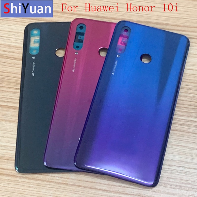 Black Blue Red For Huawei Honor 10i HRY-LX1T Back Battery Cover Door Housing case Rear Glass parts Replacement