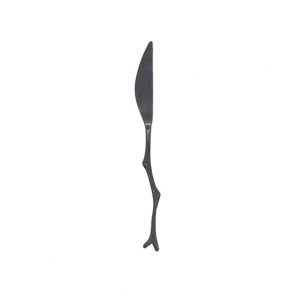 Dinner Knife Stainless Steel Dinner Spoon Anti-deform Multi-use Unique Practical Tree Branch Shape Dinner Spoon Table Fork: Black Knife