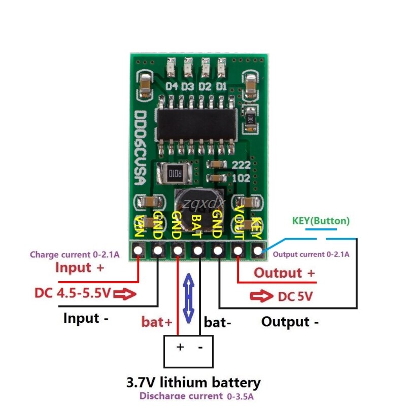 5V/2.1A opłata wypisać zwiększyć ochrona 3.7V 4.2V bateria DC-DC UPS DIY moduł zintegrowany obwody Whosale&Dropship