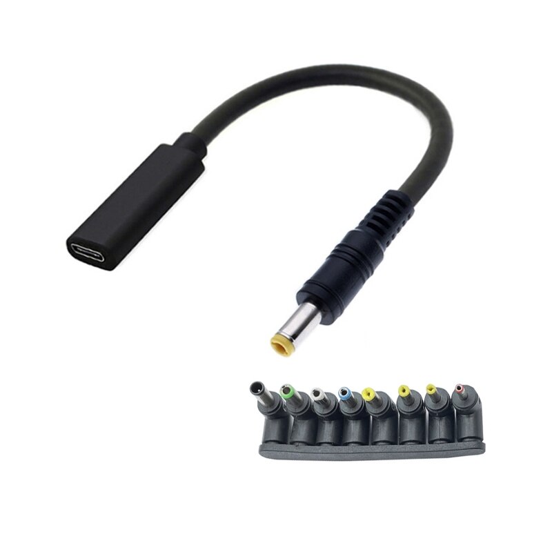 Robustes usb-c/type-c pd  to 12v wlan-router-stromkabel 3.5/4.0/4.8/5.5/6.3/6.4mm mehrzweck-type-c-stromkabel: Line plus adapter