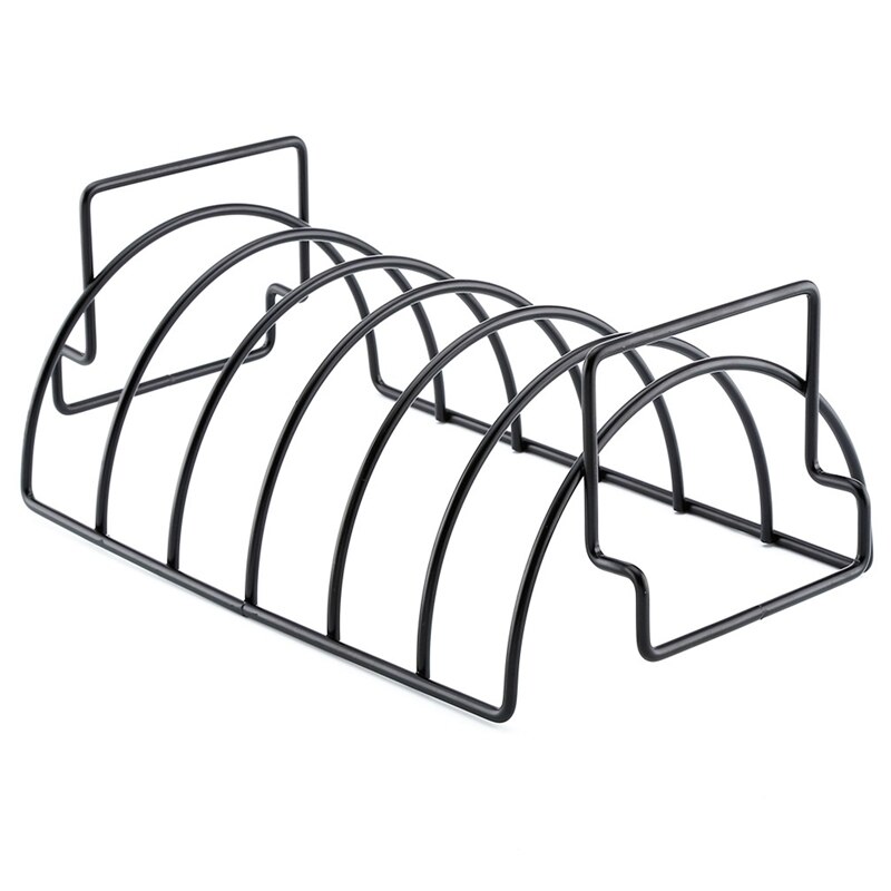 Non-Stick Rib Grill Stand Barbecue Rack Iron Rib Rack BBQ Tools Chicken Steak Holders Shelf Roasting Kitchen Grilling Basket