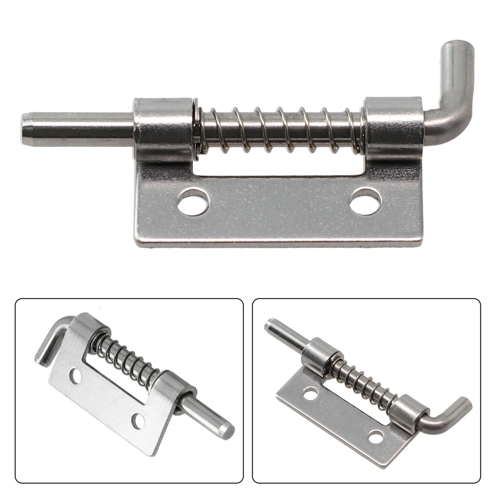 2pcs Spring Loaded Latches Pin Mental Security Barrel-Bolt Latch Tone Door Cabinet Hinges For Doors Chests Cabinets Home