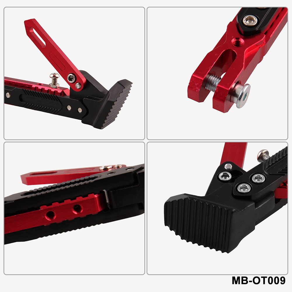 Moottoripyörän osat säädettävä korkeus 21-25cm sivutuet moottoripyörän muokattu jalkakiinnike cnc-alumiiniseoksesta tehdyt sivutuet