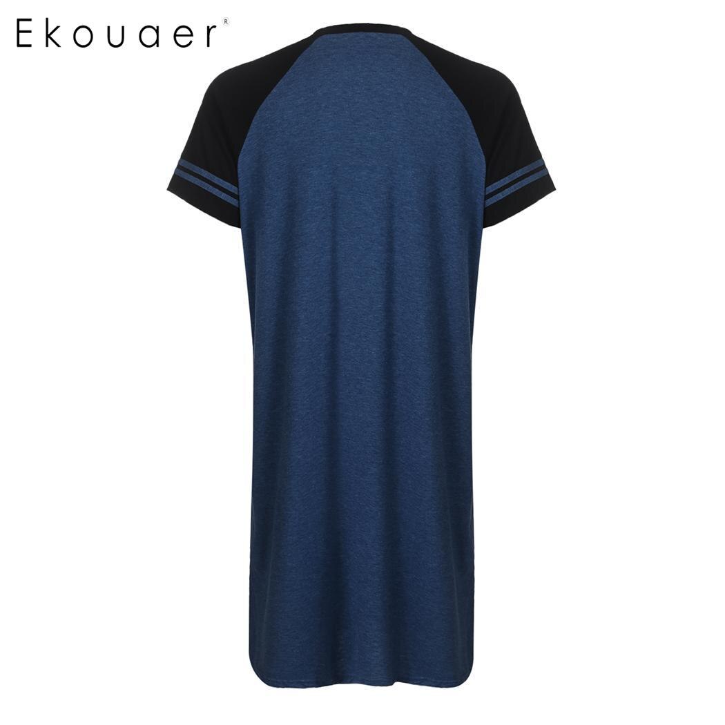 Ekouaer camisas de dormir para hombre ropa de dormir de manga corta suelta camisa de dormir larga camisas de dormir para hombre ropa de dormir cómoda para el hogar talla M-3XL