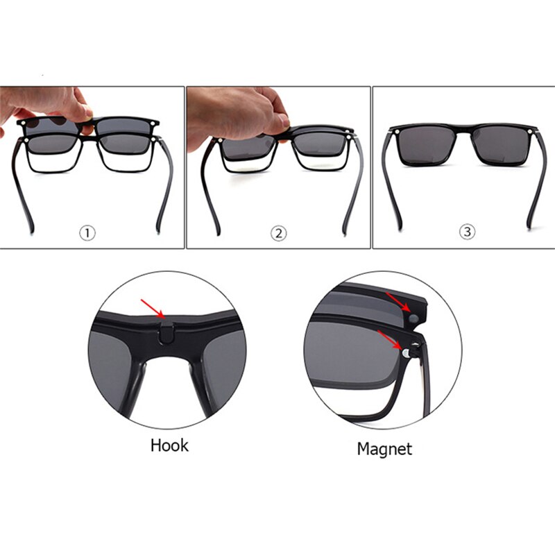 IVSTA 3 in 1 Clip Auf Sonnenbrille Männer Polarisierte Magnet Gläser Magnetische Clips Rezept Optischen Rahmen Spektakel Frauen Lesen