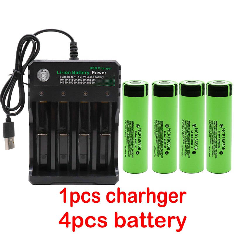 100%  originale ncr 18650b 3.7v mah 18650 lithium-akkus 3400 taschenlampen und usb-ladegerät: Blau