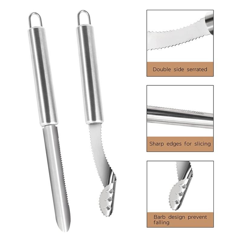 6 Pcs Jalapeno Pepper Corer Tools,Stainless Steel Fruit And Vegetable Corer,Cherry Pitter Zucchini Corer