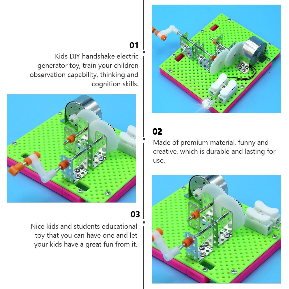 1 Juego de generador de electricidad Manual DIY, modelo educativo de enseñanza