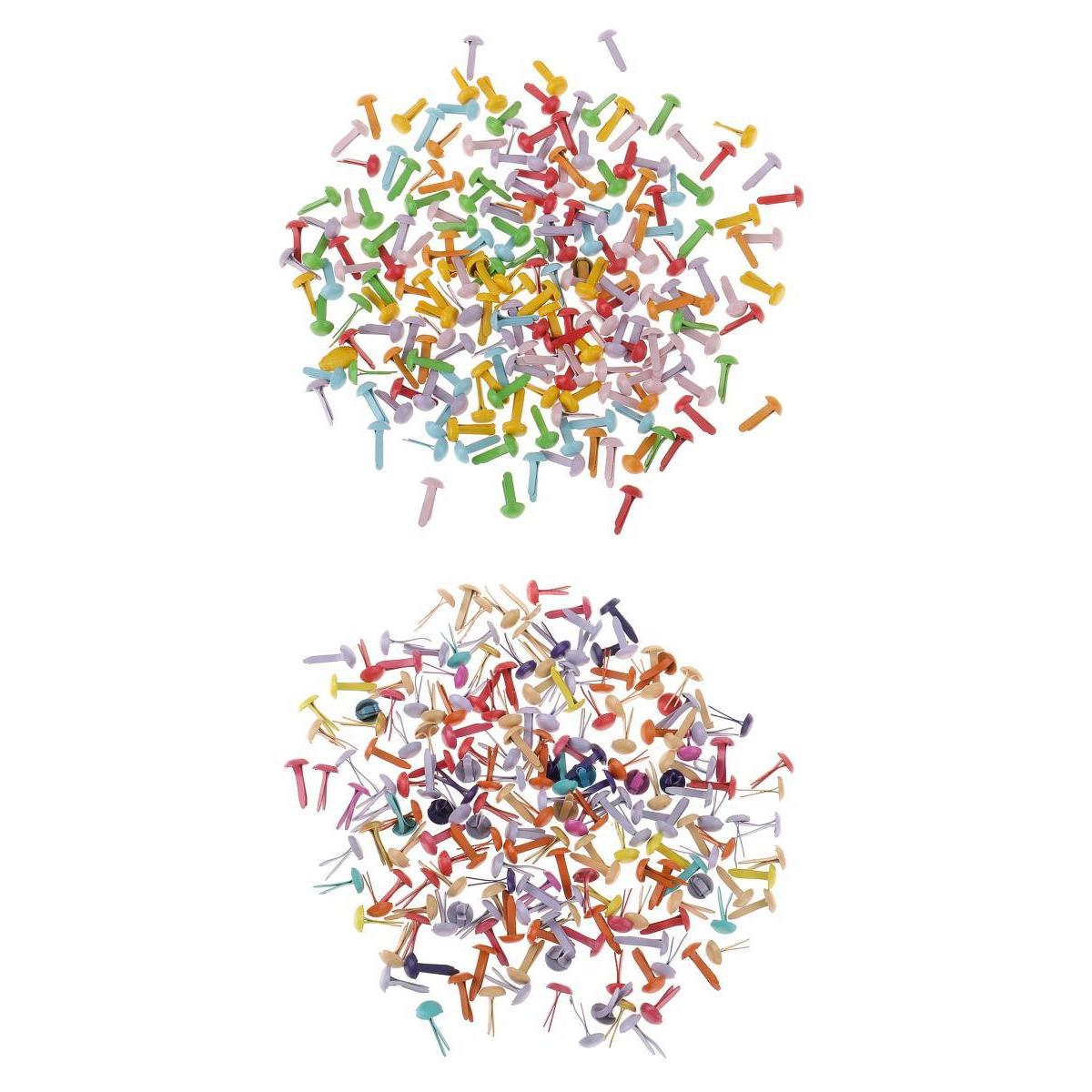 400 Pieces Mix Color Metal Brad Paper Fastener For DIY Scrapbooking Crafts