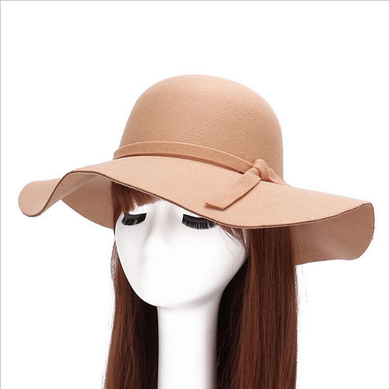 Sombrero de ala ancha para mujer, sunora fedora de bolos para adultos, retro, Chapeu, Sombrero, placa flexible de lana de imitación, gorila,