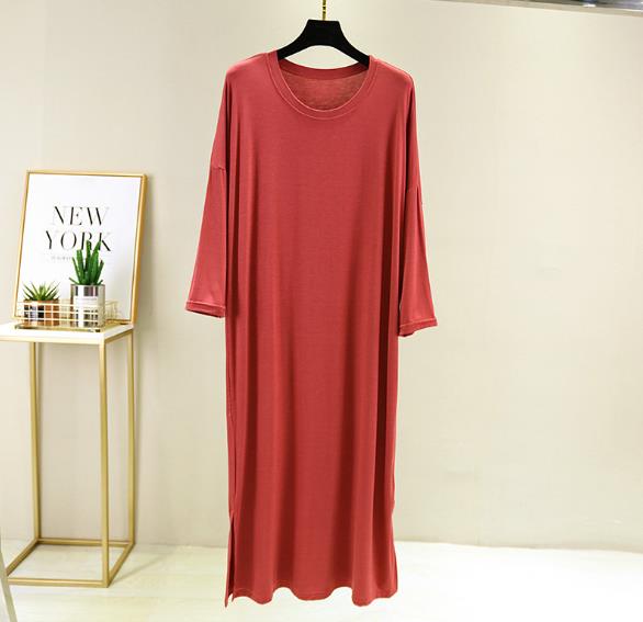 Camisón de algodón para mujer, ropa de dormir suelta, informal, de manga 3/4, vestido de primavera y otoño, novedad
