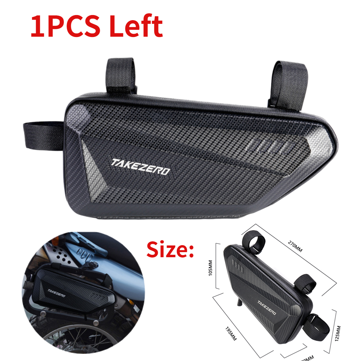 Motorfiets Zijtassen Waterdichte Eva Hard Shell Elektrische Fiets Opknoping Tas Mountainbike Driehoek Tas Motorfiets Zadeltas