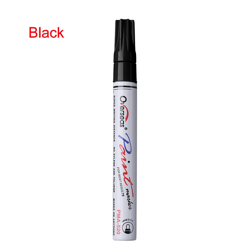 7 farben Universelle Wasserdichte dauerhaft Farbe Marker Stift Auto Reifenprofil Gummi Metall Graffiti Fettige Filzstift: Schwarz