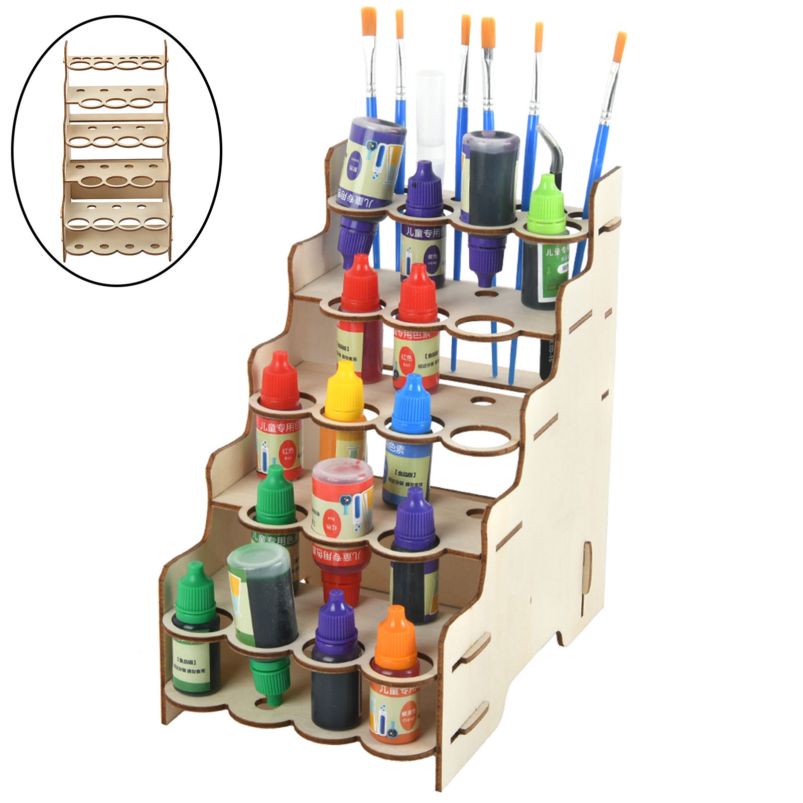 Basics Module Penselen Rack Epoxy Tool Houten Organisator Opslag Display Stand Houder Kabinet: 18 holes 26mm
