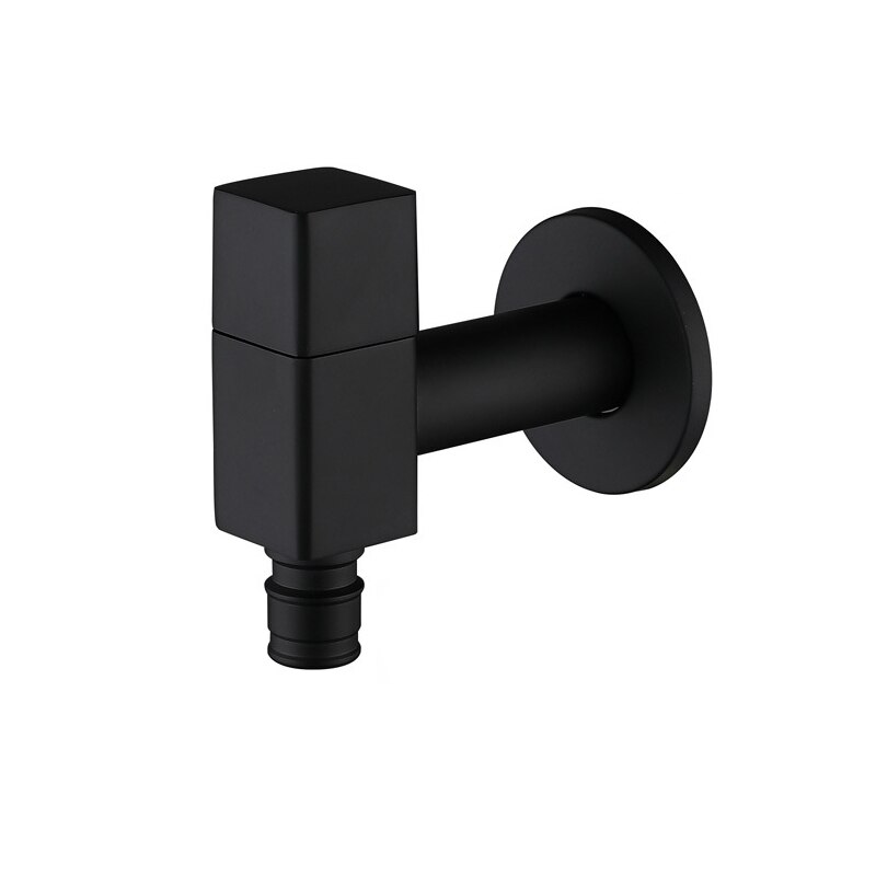 Brushed Gold Faucet Wall 1/2 Washing Machine Tap Outdoor Mop Sink Bibcock Brass Bathroom Kran Laundry Water Grifo WC Accessories: Black B