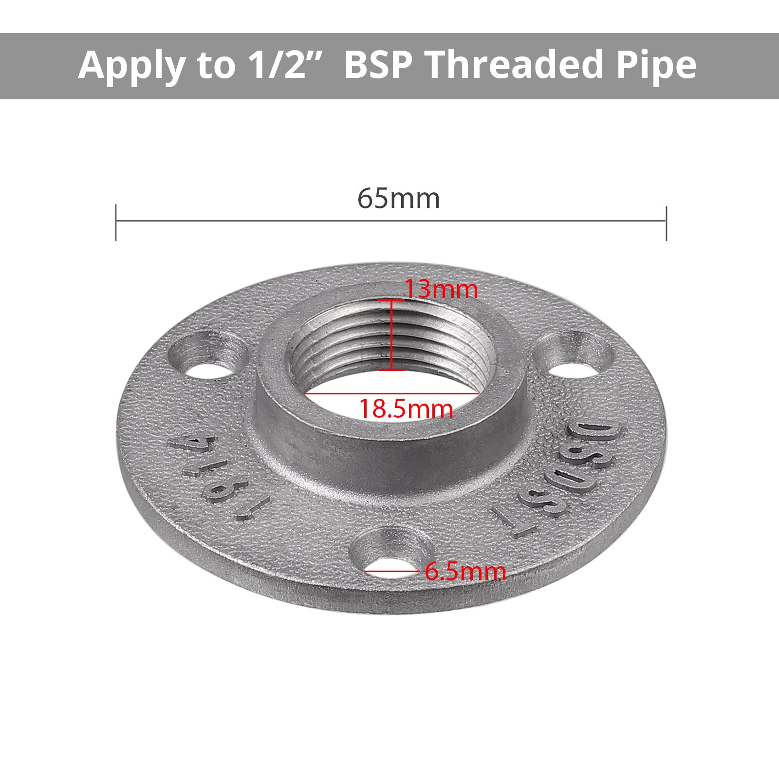 PROSTER 10 stücke für Temperguss Aluminium Legierung Rohr Armaturen Zauberstab Boden Flansch Rostigen Industrie 1/2 &quot;3/4” 1 ”BSP Silber Grau: S