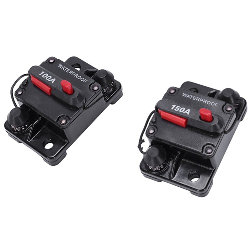2x 12V/24V portafusibles para coche marino o 100A/150A interruptor de circuito de reinicio Manual
